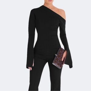 SOLACE LONDON | black off the shoulder top